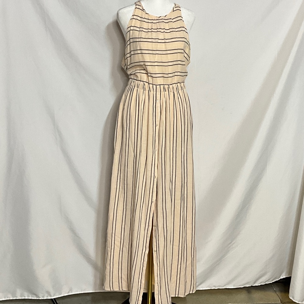 LC Lauren Conrad Beige and Black Striped Maxi Dress